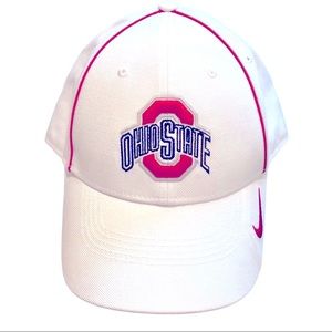 NWOT Nike Ohio State Ball Cap White with Red Piping One Size Fits Most